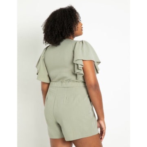 Tie Bodice Romper With Flutter Sleeves (NWT) - Picture 2 of 9